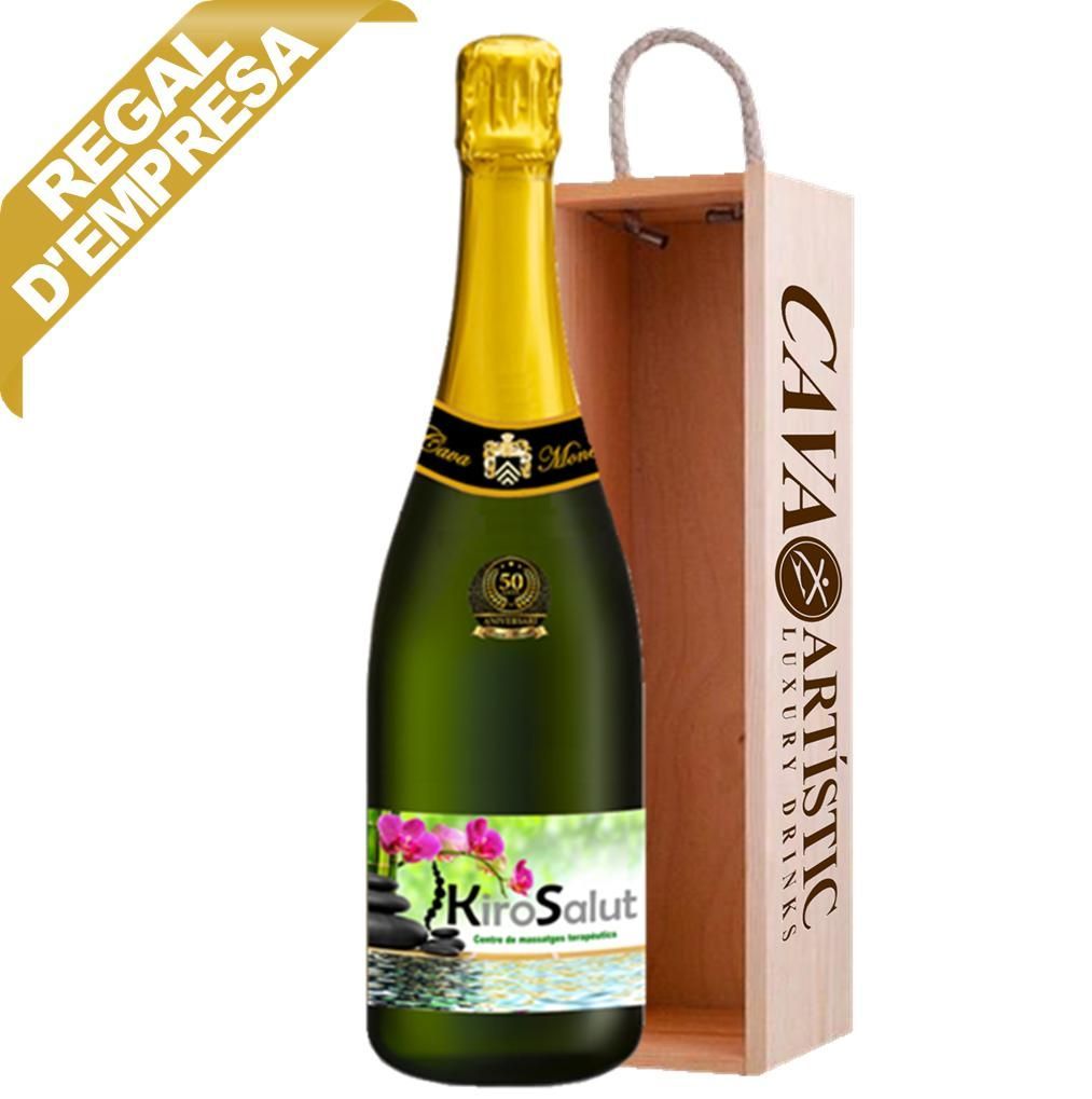 Cava d'Empresa amb el logo corporatiu - Estoig de Luxe de 1 Ampolla