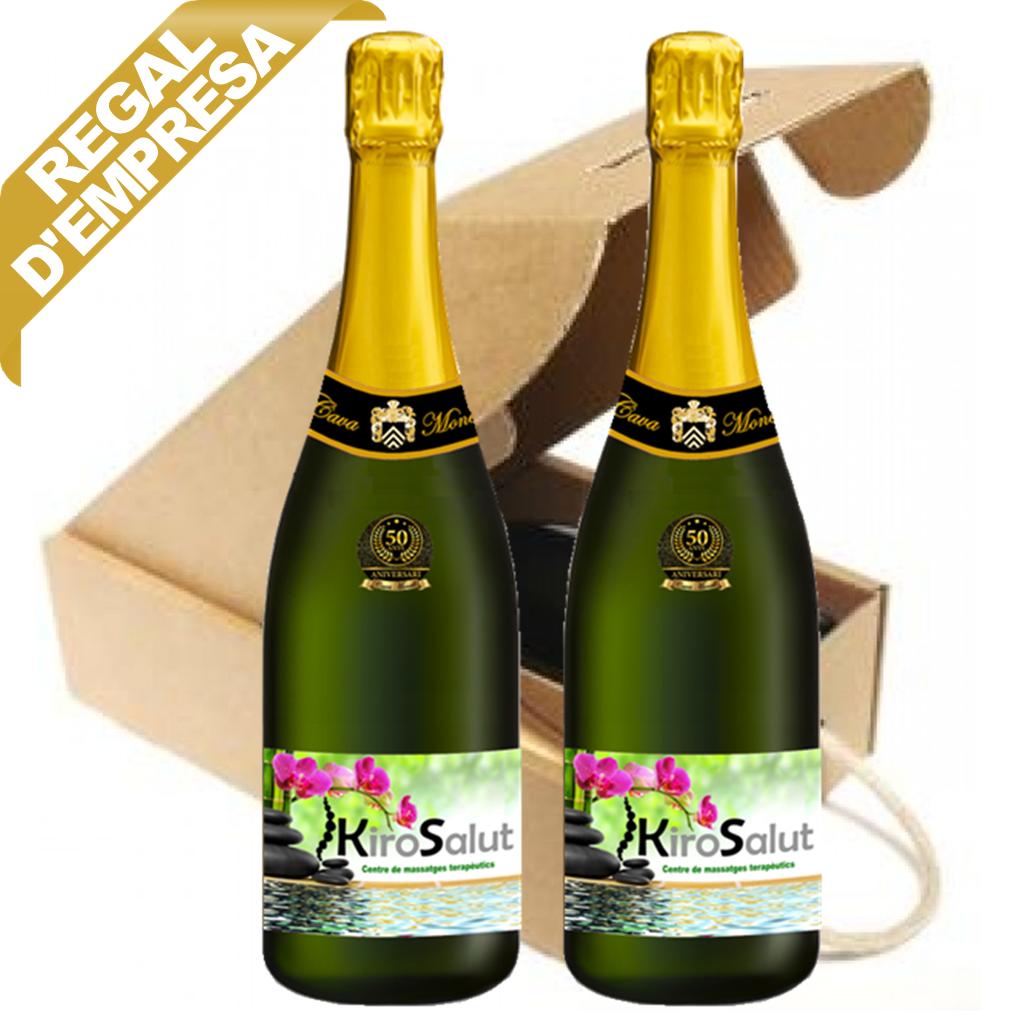 Cava d'Empresa amb el logo corporatiu - Estoig de 2 Ampolles