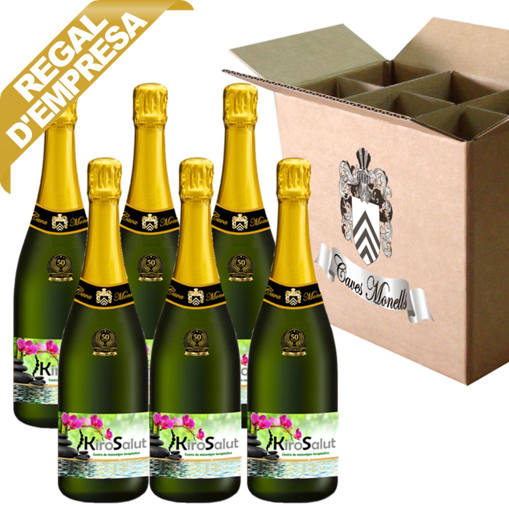 Cava d'Empresa amb el logo corporatiu - Caixa de 6 Ampolles