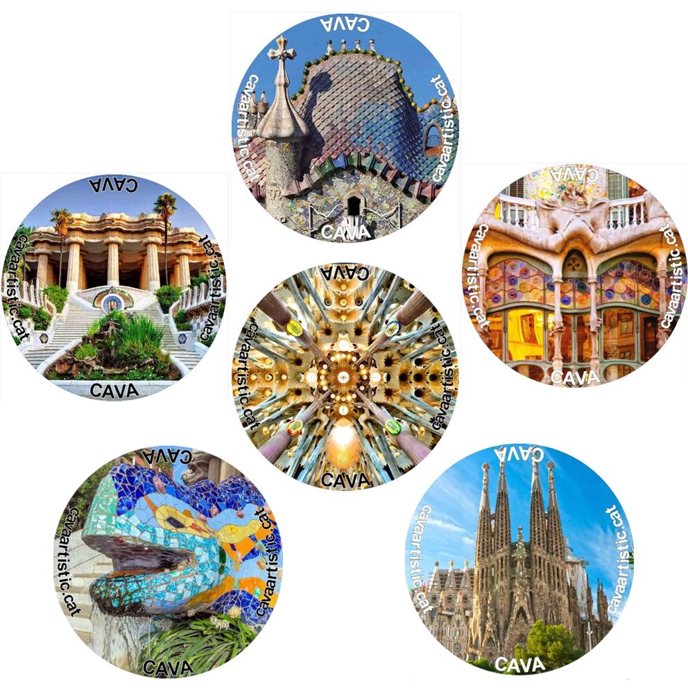 6 Plaques de Cava de Col·lecció de Gaudí
