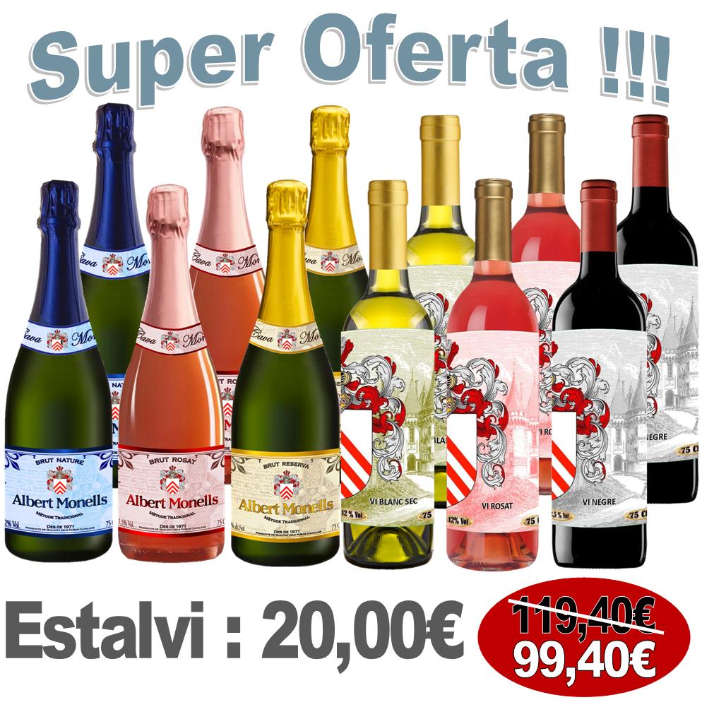 Caixa Degustació de 6 Caves i 6 Vins Château Monells