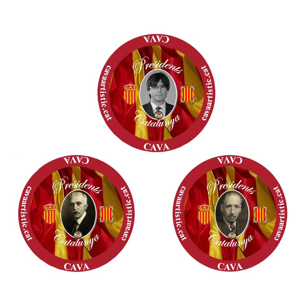 3 Plaques de Cava de Col·lecció dels Presidents de Catalunya