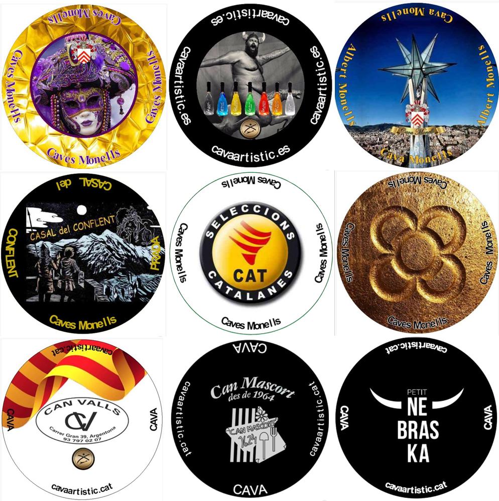 Assortiment de 9 Plaques de Cava Individuals