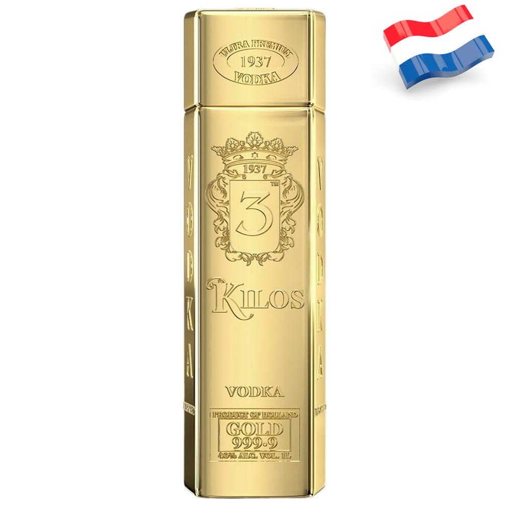 7152 - Vodka 3 Kilos Gold 999.9 Ultra Premium de Holanda 40º - 100 Cl.