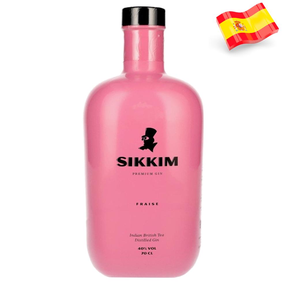 7003 - Ginebra Espanyola Sikkim Fraise Premium Gin 40º - 70 Cl.
